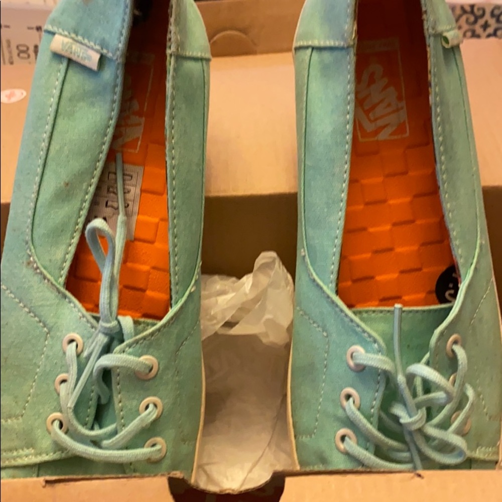 Baby blue vans sneakers